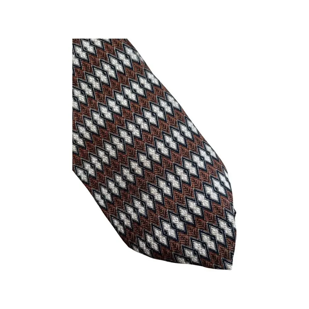 Vintage Kenneth Cole 90s Silk Necktie Brown Tan Neutral